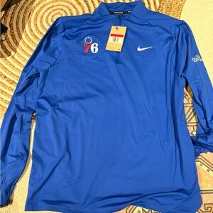 Nike Royal Blue Long Sleeve Men's 76’ers shirt